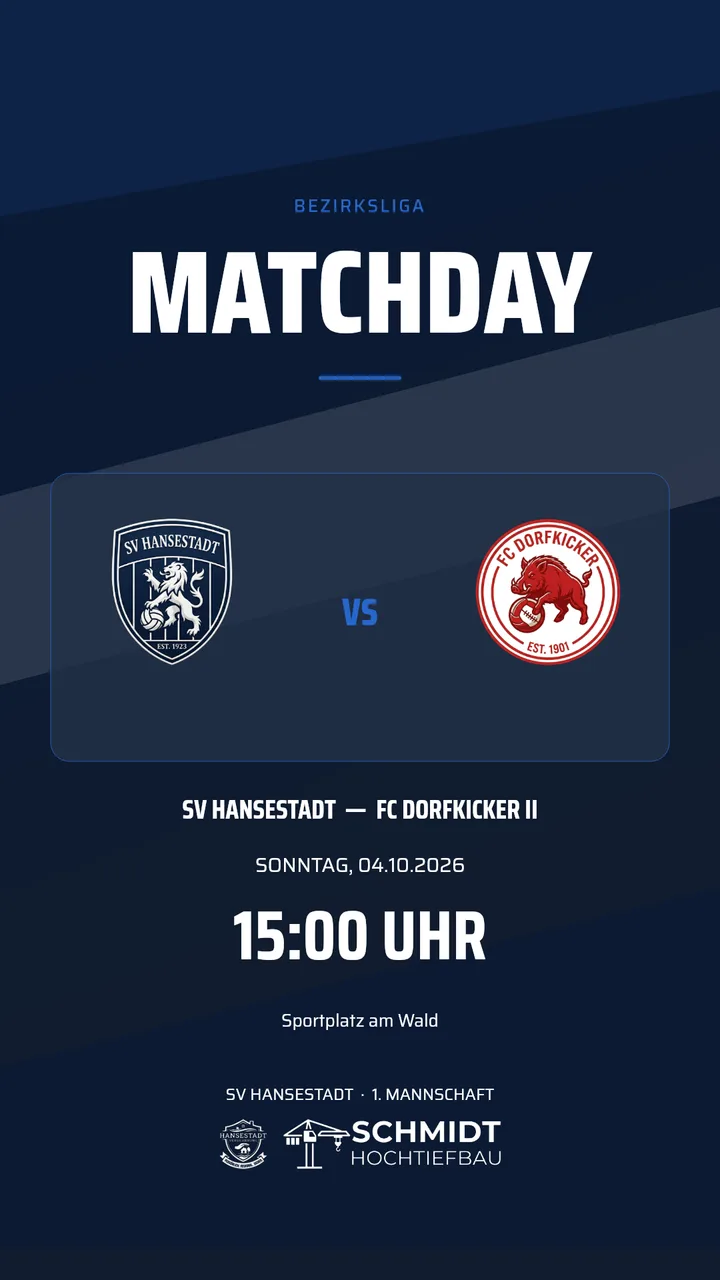 Spielankündigung-Vorlage für den Spieltag – Beispiel 2 als Instagram-Story (9:16)